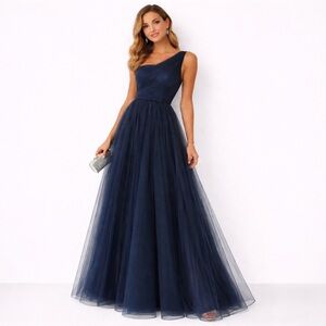 Anaya With Love Petite One Shoulder Tulle Prom Maxi Dress US 6 NWT